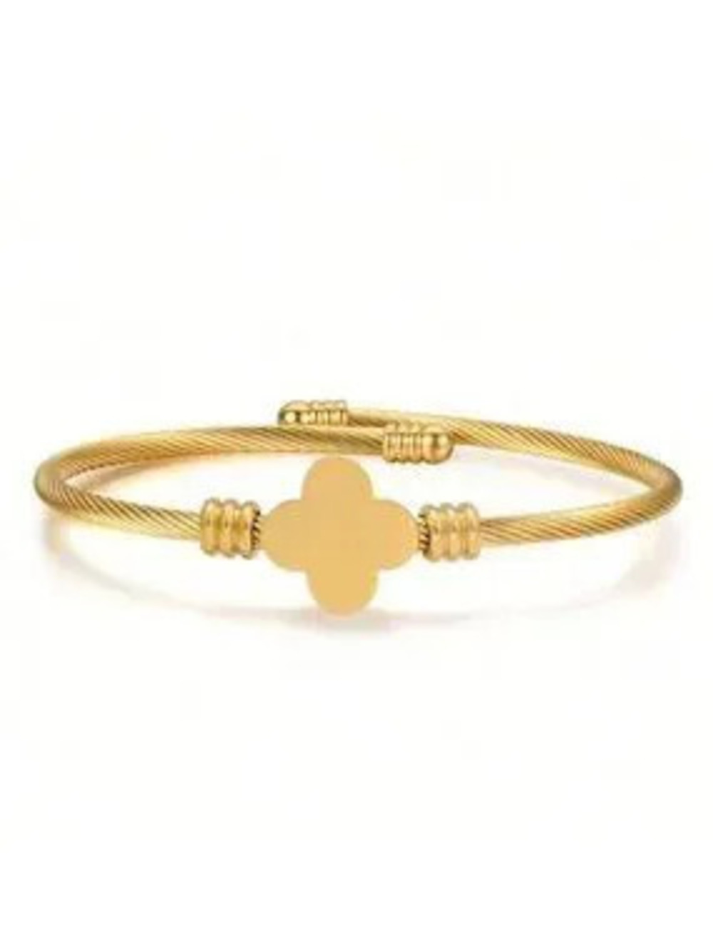 Gold Plated Stainless Steel Clover Cable Bracelet | Tarnish Resistant